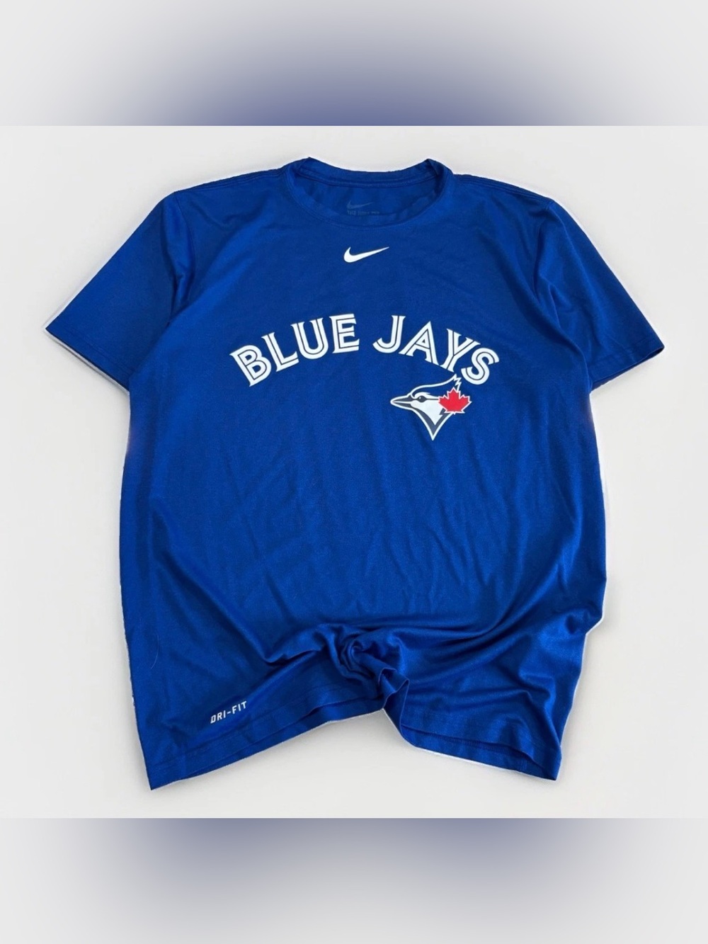 Nike Dri-Fit Toronto Blue Jays T-Shirt Size L Light MLB Baseball Center Swoosh